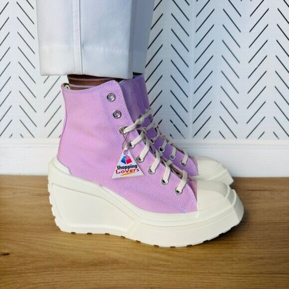 ❤️Converse Chuck 70 De Luxe Wedge Platform Hi Shoes 9.5 Liliac Sneaker A07584C - Picture 5 of 13